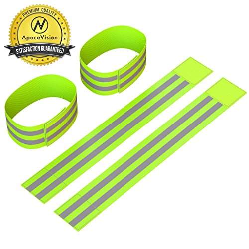 Product Cover Reflective Ankle Bands (4 Bands/2 Pairs) | High Visibility and Safety for Jogging/Cycling/Walking etc | Works as Wristbands, Armband, Leg Straps | Accessories for Sports/Running Gear