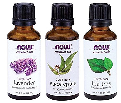 Product Cover 3-Pack Variety of NOW Essential Oils: Tea Tree, Eucalyptus, Lavender