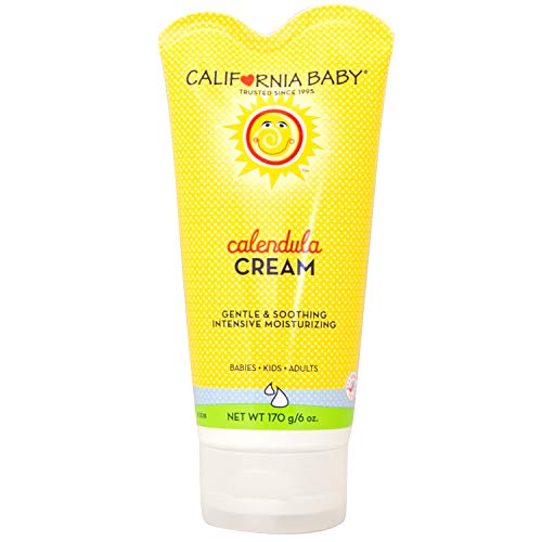 Product Cover California Baby Calendula Moisturizing Cream (6 Ounces) Hydrates Soft, Sensitive Skin | Plant-Based, Vegan Friendly | Soothes irritation caused by dry skin on Face, Arms and Body.