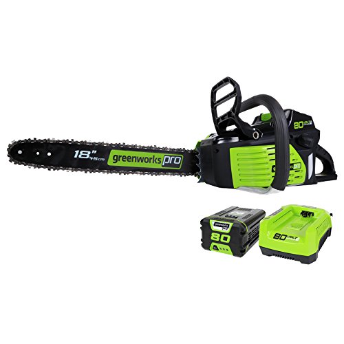 Product Cover Greenworks PRO 18-Inch 80V Cordless Chainsaw, 2.0 AH Battery Included GCS80420