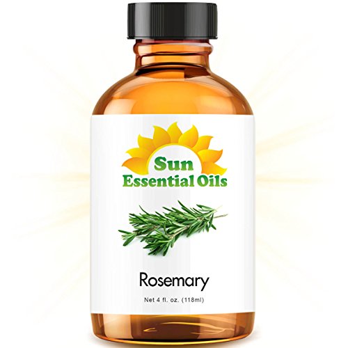 Product Cover 100% Pure Rosemary Essential Oil (4 oz) for Therapeutic Aromatherapy Stimulating Scalp Treatment for Healthy Hair Growth Anti Aging Antioxidant Ancient Beauty Elixir Natural Skin Care for Acne
