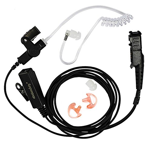 Product Cover abcGoodefg 2-Wire Two-Way Radio Surveillance Earpiece Kit for Motorola with one Pair Earmold Earbud Xpr3300 Xpr3500 XIR P6620 XIR P6600 E8600 E8608 Mototrbo