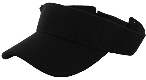 Product Cover DealStock Plain Men Women Sport Sun Visor One Size Adjustable Cap (29+ Colors) (Black)