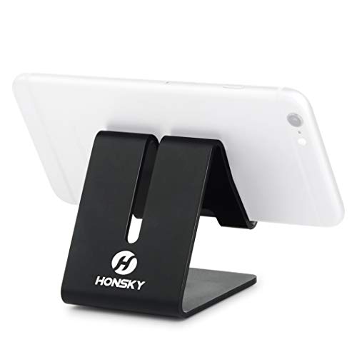 Product Cover Honsky Solid Portable Universal Aluminum Desktop Desk Stand Hands Free Mobile Smart Cell Phone Holder Tablet Display Stand, Cellphone Stand, Smartphone Mount, Black