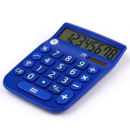 Product Cover 8 Digit Dual Powered Desktop Calculator, LCD Display, Blue- by Office + Style