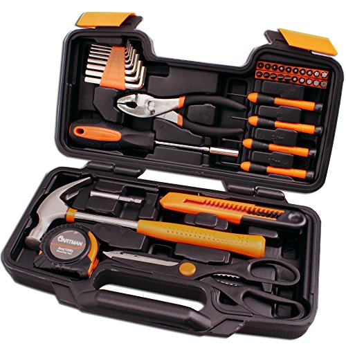 Product Cover CARTMAN Orange 39-Piece Tool Set - General Household Hand Tool Kit with Plastic Toolbox Storage Case