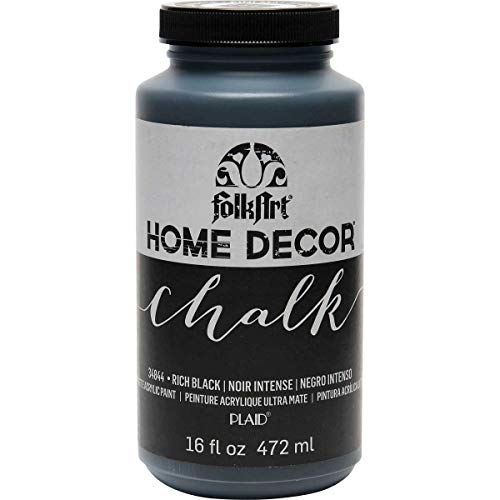 Product Cover FolkArt 34844 Home Decor Chalk Furniture & Craft Paint in Assorted Colors, 16 ounce, Rich Black
