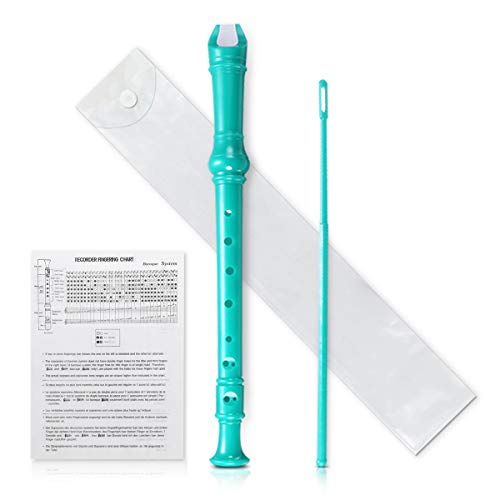 Product Cover KINGSO 8-Hole Soprano Descant Recorder With Cleaning Rod + Case Bag Music Instrument (Green)