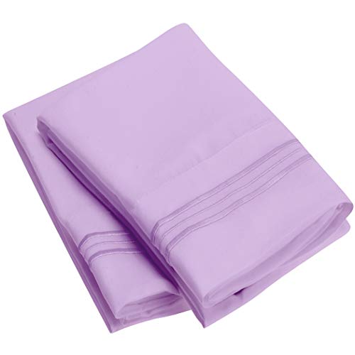 Product Cover Mellanni Luxury Pillowcase Set - Brushed Microfiber 1800 Bedding - Wrinkle, Fade, Stain Resistant - Hypoallergenic (Set of 2 King Size, Violet)