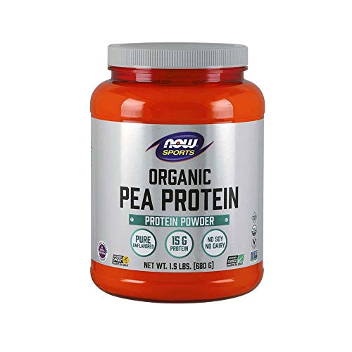 Product Cover NOW Sports Nutrition, Organic Pea Protein Powder, Unflavored, 1.5-Pound