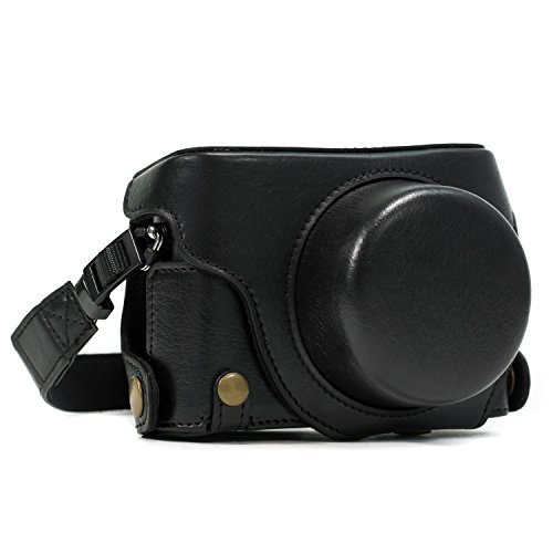 Product Cover MegaGear Ever Ready Protective Leather Camera Case, Bag for Panasonic LUMIX LX100, DMC-LX100 Camera (Black)