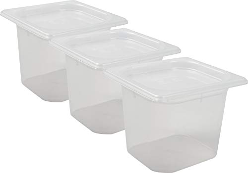 Product Cover San Jamar MP16RD Mod Pans 1/6 Food Pan with Lid, Retail Pack, 2 Quart (Pack of 3)