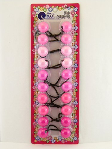 Product Cover Tara Twinbead Bubble Solid Ponytail Elastics - Shades of Pink - 10 Pcs.
