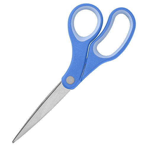 Product Cover Sparco 8-Inch Bent Multipurpose Scissors, Stainless Steel, Blue (SPR39043)