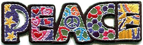 Product Cover Peace sign hippie boho retro flower power summer of love hippy applique iron-on patch new