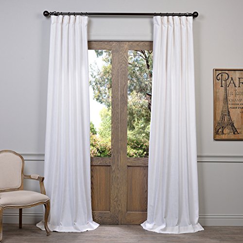 Product Cover HPD Half Price Drapes FHLCH-VET13191-108 Heavy Faux Linen Curtain, 50 X 108, White