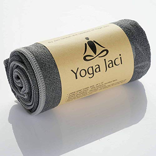 Product Cover Yoga Hand Towel - Premium Microfiber and Eco-Friendly Materials Edge Stitching - Durable and Long Lasting (Gray, 1 Hand Towel 24