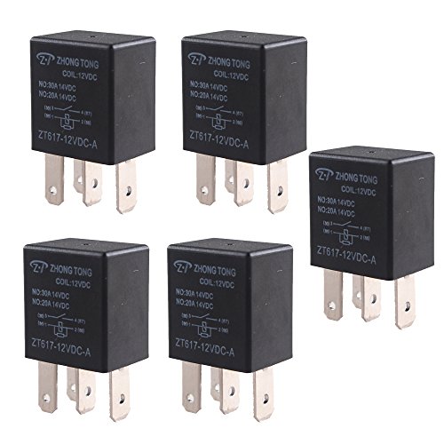 Product Cover ESUPPORT Car Heavy Duty Relay Switch 12V 30A SPST 4Pin Waterproof Electrical Automotive Pack of 5