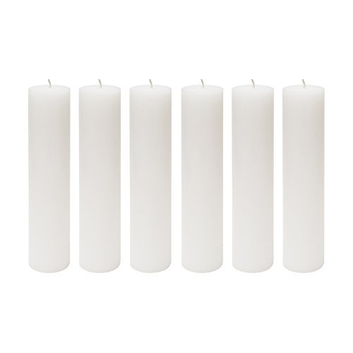 Product Cover Mega Candles 6 pcs Unscented White Round Pillar Candle, Hand Poured Premium Wax Candles 2 Inch x 9 Inch, Home Décor, Wedding Receptions, Baby Showers, Birthdays, Celebrations, Party Favors & More