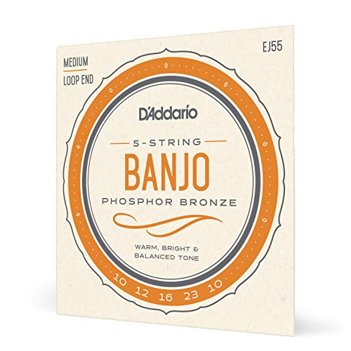 Product Cover D'Addario EJ55 Phosphor Bronze 5-String Banjo Strings, Medium, 10-23