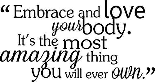 Product Cover Embrace and love your body it's the most amazing thing you will ever own. cute Wall Vinyl Decal Spa inspirational Quote Art Saying lettering motivational gym Sticker stencil wall decor art