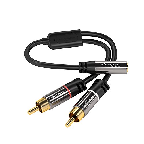 Product Cover KabelDirekt (0.5 feet) Y Adapter ( 1 x 3.5mm Female to 2 x RCA Male) - Pro Series