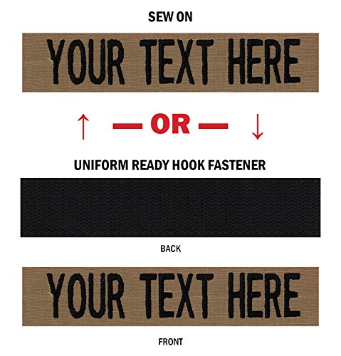 Product Cover Custom Uniform Name Tapes, 50 Fabrics to choose from! Made in the USA! SHIPS UNDER 24 HRS! Coyote Brown, 3.5