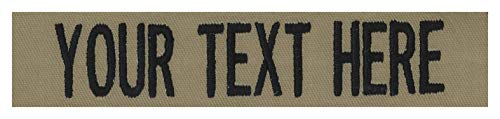 Product Cover Custom Uniform Name Tapes, 50 Fabrics to choose from! Made in the USA! SHIPS UNDER 24 HRS! Coyote Tan, 3.5
