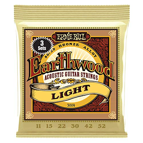 Product Cover Ernie Ball Earthwood Light 80/20 Bronze Sets, .011 - .052 (3 Pack)