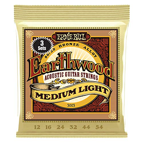 Product Cover Ernie Ball Earthwood Medium Light 80/20 Bronze Sets, .012 - .054 (3 Pack)