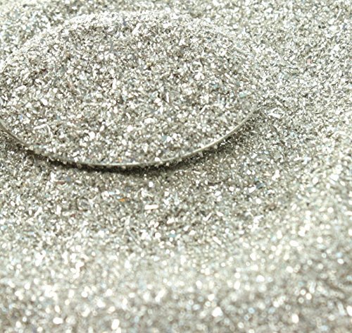 Product Cover Silver Imported German Glass Glitter - 1 Ounce Jar - Fine 90 Grit (Most Popular Grain Size) Sparkly Glass Glitter - 311-9-SL
