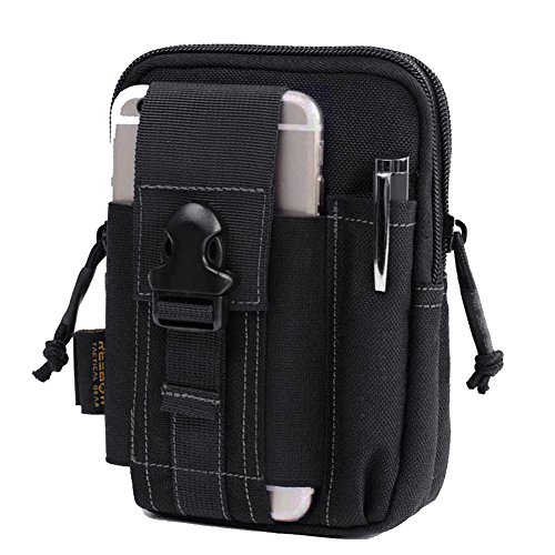 Product Cover REEBOW GEAR Tactical Molle EDC Pouch Utility Gadget Belt Waist Bag with Cell Phone Holster Holder for iPhone 6 Plus Black