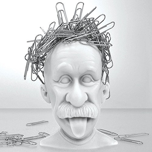 Product Cover Mustard Magnetic Paper Clip Holder, Albert Einstein, Desk Accessory