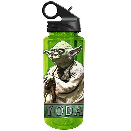 Product Cover Silver Buffalo SW7564 Star Wars Yoda Pondering Tritan Water Bottle, 20-Ounces