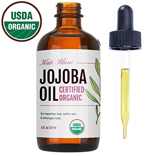Product Cover Jojoba Oil, USDA Certified Organic, 100% Pure, Cold Pressed, Unrefined. Revitalizes Hair & Gives Skin a Radiant Youthful Look. Effective Treatment for Face, Lips, Cuticles, Stretch Marks. (2 oz)