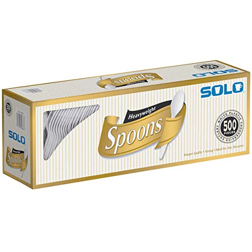 Product Cover Solo Plastic Spoon White 500ct, Pack of 1, spoons-500