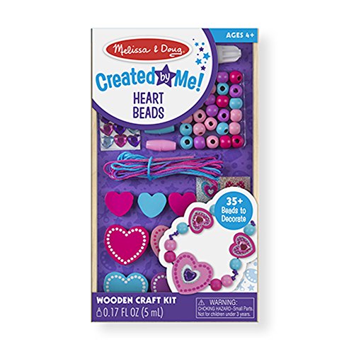Product Cover Melissa & Doug Decorate-Your-Own Wooden Heart Bead Set and Jewelry-Making Kit