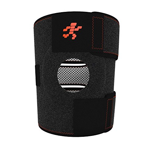 Product Cover Uflex Best Knee Brace & Support Open Patella,One Size Adjustable, Neoprene Sports Compression, relieves Joint Pain and Treats Arthritis, Acl Tear, Meniscus Tear, Tendonitis, Bonus Ankle Brace