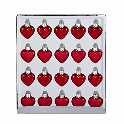 Product Cover Kurt Adler Petite Treasures Mini Red Heart Ornament, Set of 20