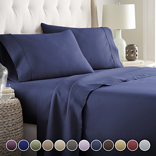 Product Cover Hotel Luxury Bed Sheets Set Today! On Amazon Softest Bedding 1800 Series Platinum Collection-100%!Deep Pocket,Wrinkle & Fade Resistant (Cal King,Navy)