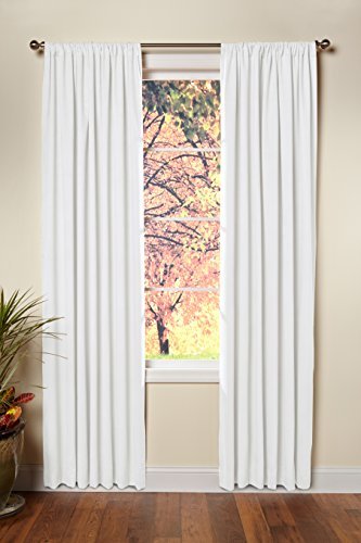 Product Cover COTTON CRAFT - Set of 2-100% Cotton Duck Reverse Tab Top Curtain Panel Set - 50x84 - White - Classic Elegance for a Clean Crisp Look - Each Panel is 50 in Wide