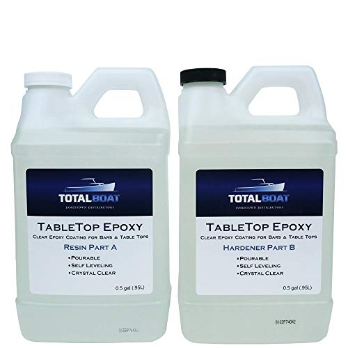 Product Cover Crystal Clear Epoxy Resin | TotalBoat 1 Gallon Epoxy Resin & Hardener Kit for Bar, Table Tops & Countertops | Pro Epoxy Coating for Wood, Concrete, Art
