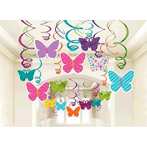 Product Cover Amscan 670405 Spring Butterfly Party Hanging Swirl Decorations 30pkg (Pack of 30)