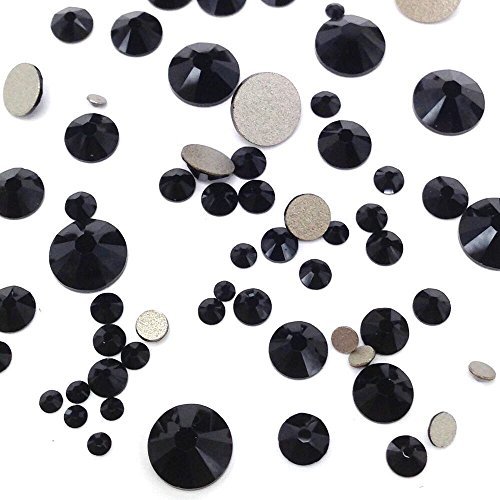 Product Cover JET (280) black 144 pcs Swarovski 2058/2088 Crystal Flatbacks black rhinestones nail art mixed with Sizes ss5, ss7, ss9, ss12, ss16, ss20, ss30