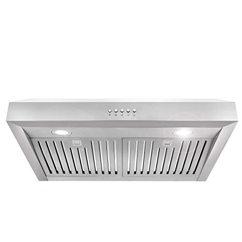 Product Cover Cosmo UC30 30-in Under-Cabinet Range Hood 760-CFM with Ducted / Ductless Convertible Duct , Kitchen Over Stove Vent Light , 3 Speed Exhaust Fan , Dishwasher-Safe Permanent Filter ( Stainless Steel )
