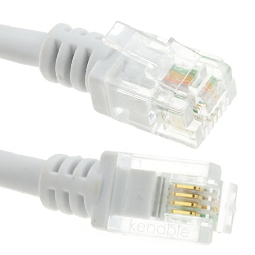 Product Cover kenable ADSL 2+ High Speed Broadband Modem Cable RJ11 to RJ11 1m (~3 feet) White
