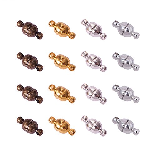 Product Cover PH PandaHall 100 Sets Mixed Color Round Brass Magnetic Clasps Magnet Converter for Bracelet Necklace Making