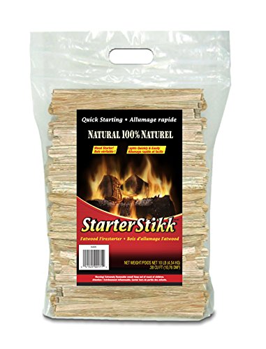 Product Cover Pine Mountain STO StarterStikk 100% Fatwood, 10 Pound Resealable Poly Bag Natural Firestarting Sticks Campfire, Fireplace, Wood Stove, Fire Pit, Indoor & Outdoor