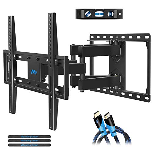 Product Cover Mounting Dream TV Wall Mounts TV Bracket for Most 32-55 Inch Flat Screen TV/ Mount Bracket, Full Motion TV Wall Mount with Swivel Articulating Dual Arms, Max VESA 400x400mm, 99 LBS Loading MD2380