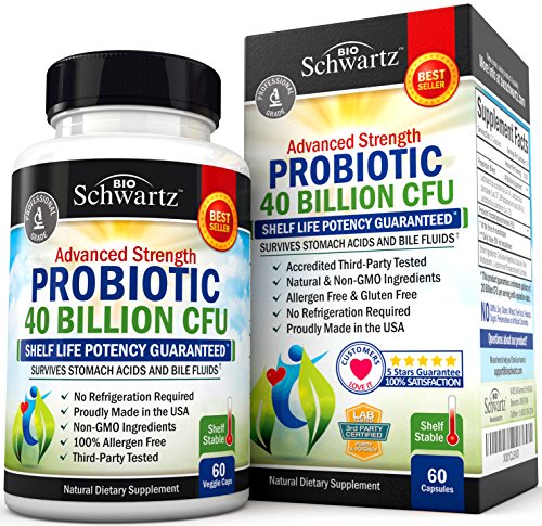Product Cover Probiotic 40 Billion CFU. Guaranteed Potency until Expiration - Patented Delay Release, Shelf Stable - Lactobacillus Acidophilus - Gluten Dairy Free for Women Men - No Refrigeration - Digestive Health